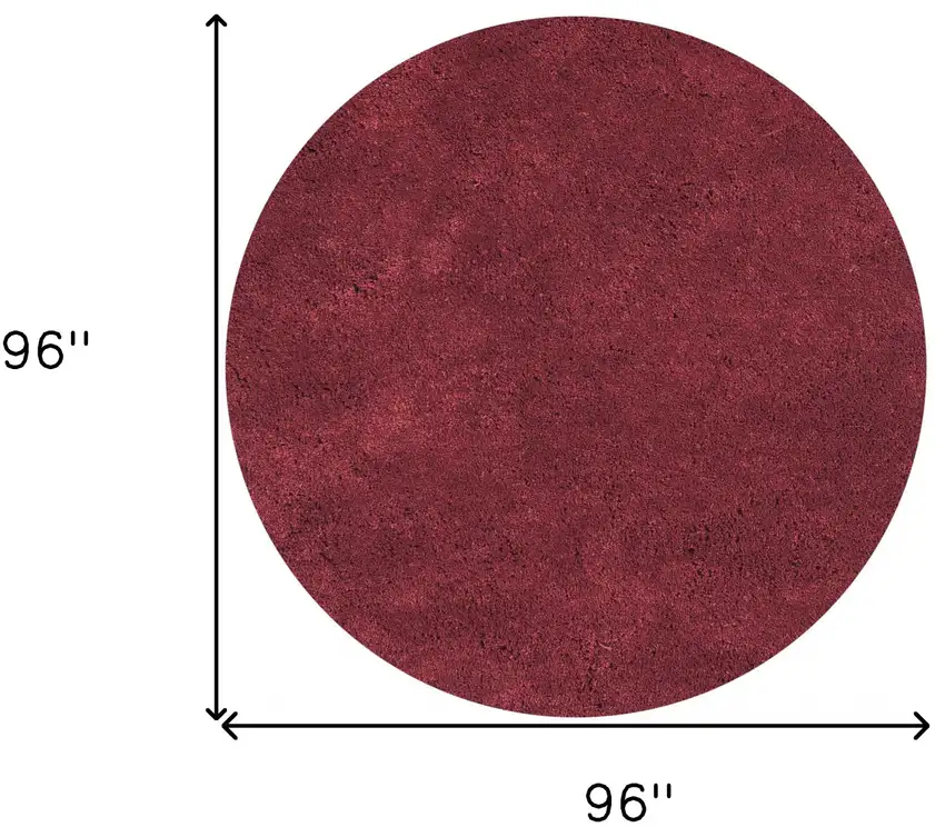 Red Round Indoor Shag Rug Photo 5