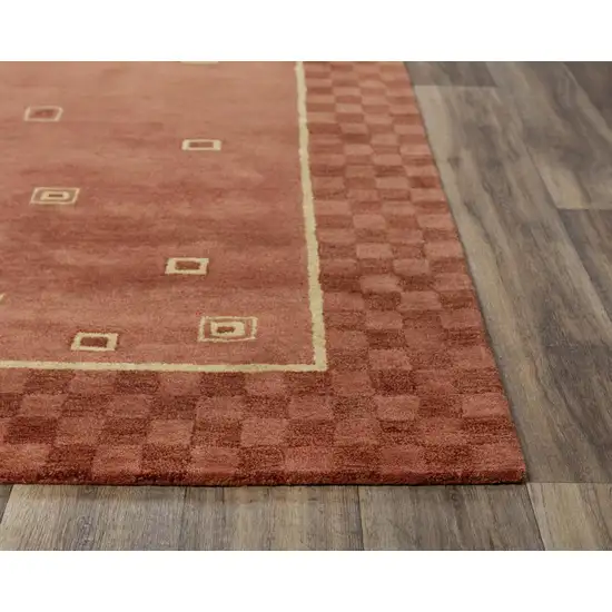 Red Rust And Yellow Wool Oriental Hand Tufted Area Rug Photo 2