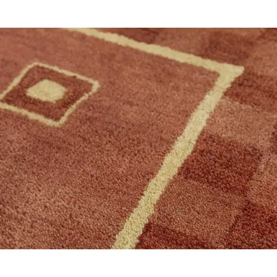 Red Rust And Yellow Wool Oriental Hand Tufted Area Rug Photo 3