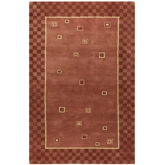 Red Rust And Yellow Wool Oriental Hand Tufted Area Rug Photo 1