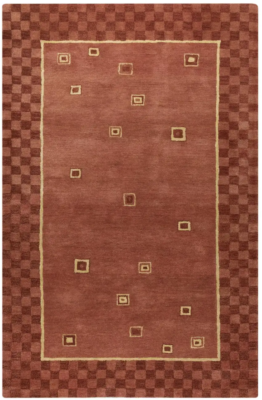 Red Rust And Yellow Wool Oriental Hand Tufted Area Rug Photo 1