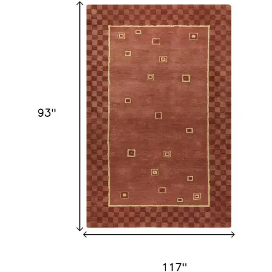 Red Rust And Yellow Wool Oriental Hand Tufted Area Rug Photo 6