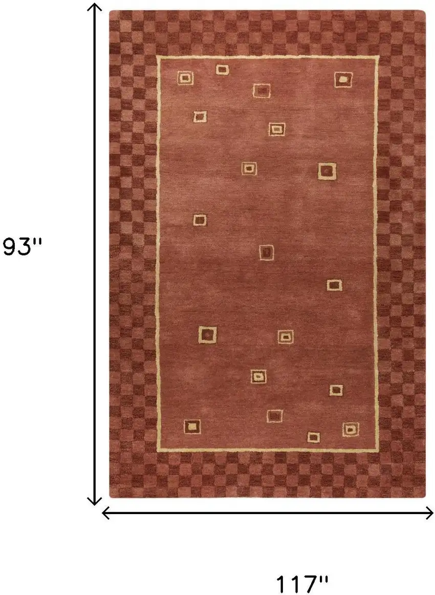Red Rust And Yellow Wool Oriental Hand Tufted Area Rug Photo 6