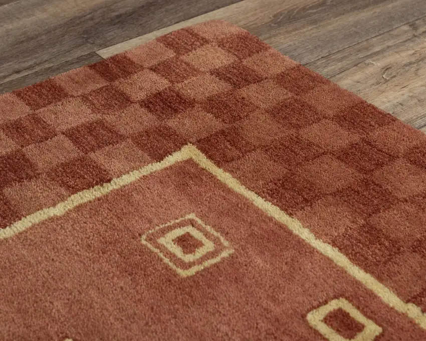 Red Rust And Yellow Wool Oriental Hand Tufted Area Rug Photo 4