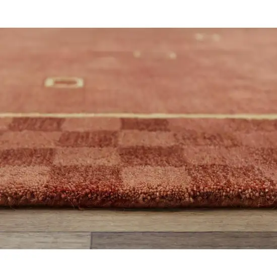 Red Rust And Yellow Wool Oriental Hand Tufted Area Rug Photo 5