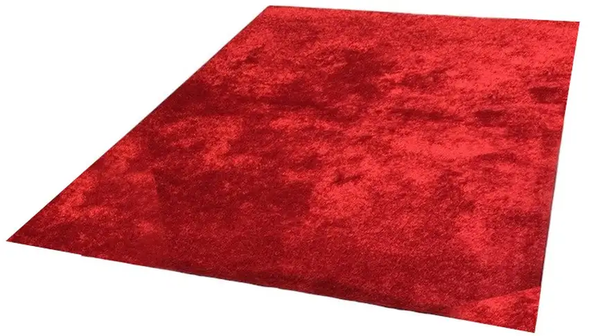 Red Shag Hand Tufted Area Rug Photo 1