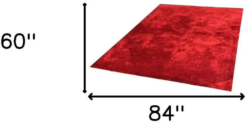 Red Shag Hand Tufted Area Rug Photo 6