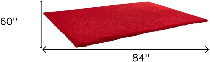 Red Shag Hand Tufted Area Rug Photo 3