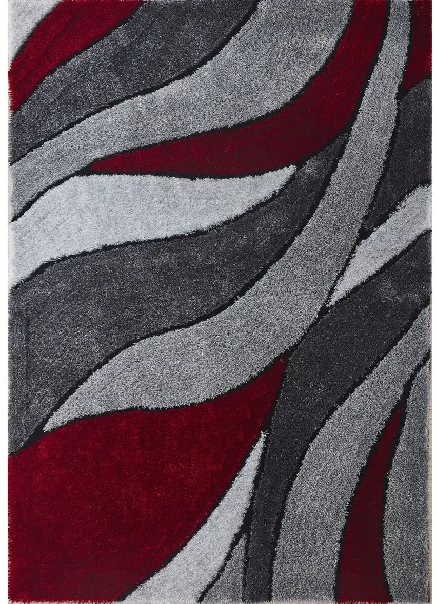 Red Shag Hand Tufted Area Rug Photo 1