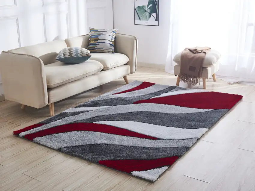 Red Shag Hand Tufted Area Rug Photo 8