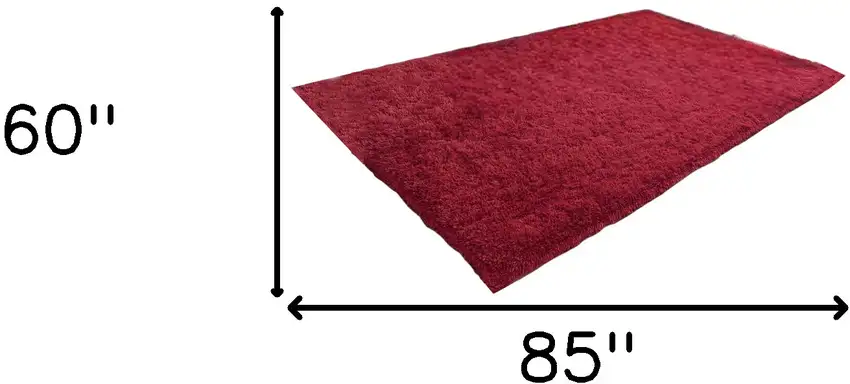 Red Shag Hand Tufted Area Rug Photo 3