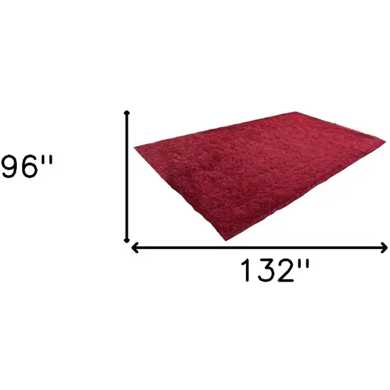 Red Shag Hand Tufted Area Rug Photo 3
