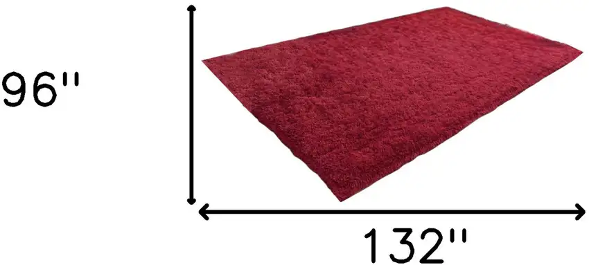 Red Shag Hand Tufted Area Rug Photo 3