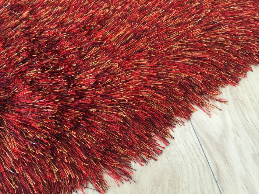 Red Shag Hand Tufted Area Rug Photo 2