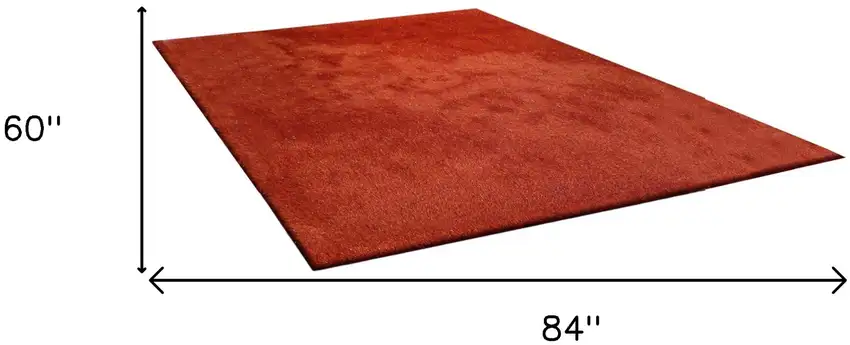 Red Shag Hand Tufted Area Rug Photo 7
