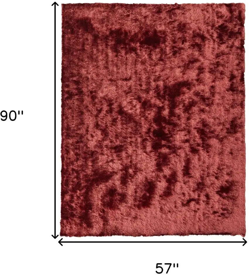 Red Shag Hand Tufted Area Rug Photo 3