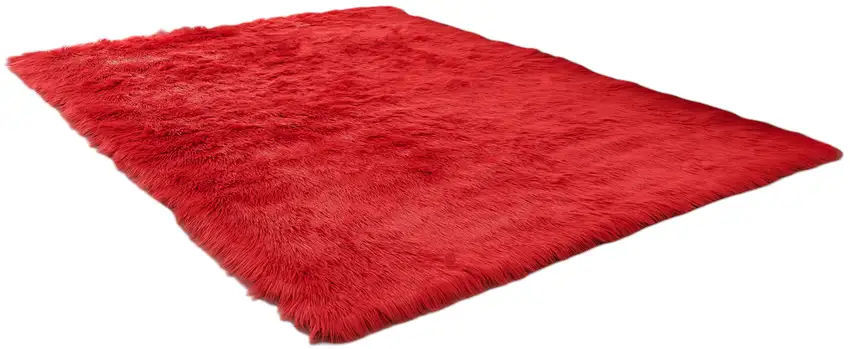 Red Shag Sheepskin Washable Area Rug Photo 1