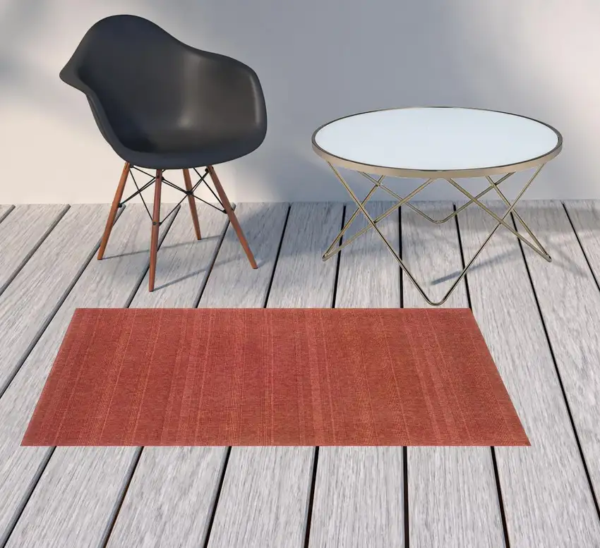 Red Stain Resistant Indoor Outdoor Area Rug Photo 2