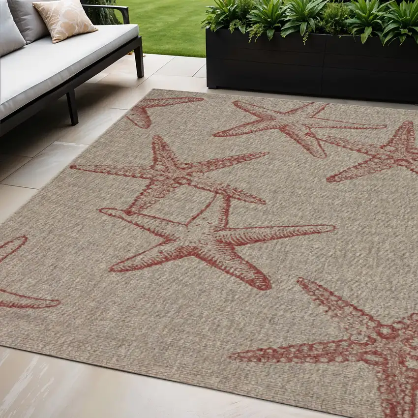 Beige Indoor Outdoor Area Rug Photo 1