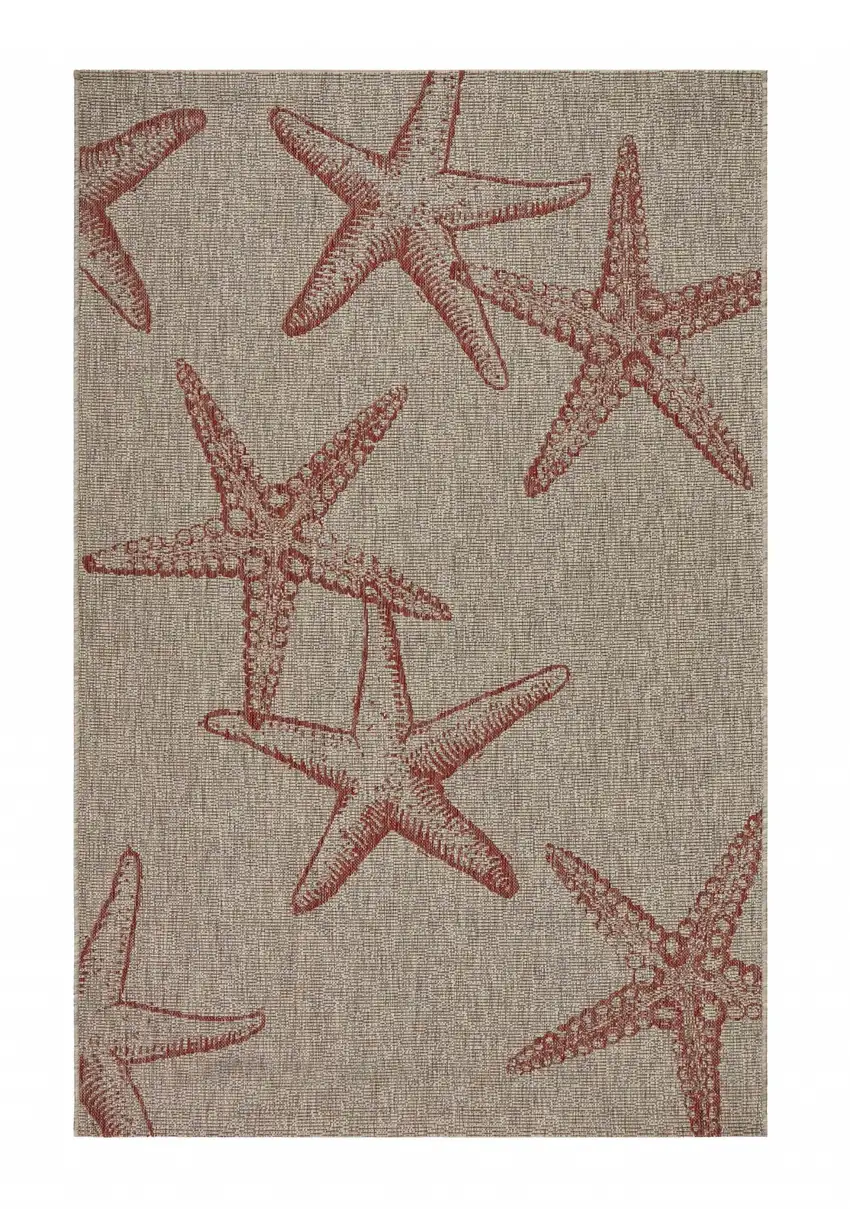Red Starfish Indoor Outdoor Area Rug Photo 4