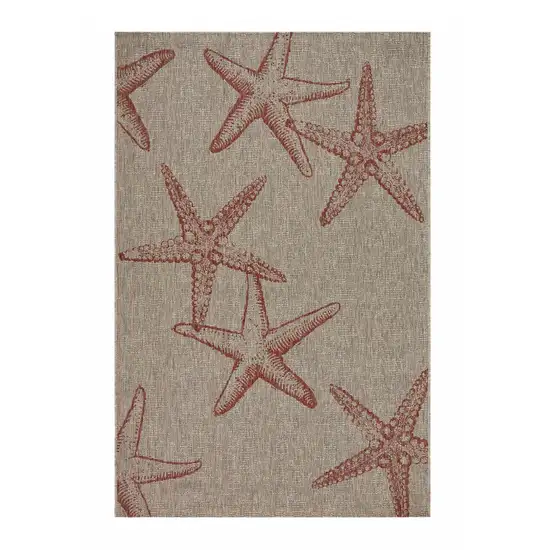 Red Starfish Indoor Outdoor Area Rug Photo 4