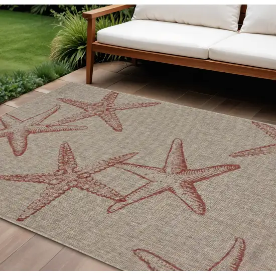 Beige Indoor Outdoor Area Rug Photo 2