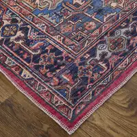 Photo of Red Tan And Blue Floral Power Loom Area Rug
