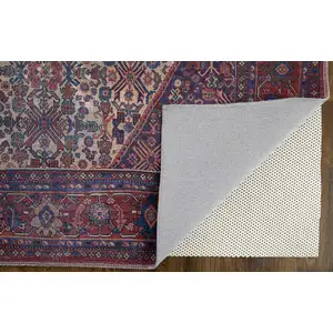 Photo of Red Tan And Blue Floral Power Loom Area Rug