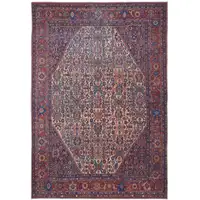 Photo of Red Tan And Blue Floral Power Loom Area Rug