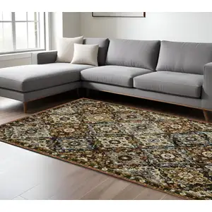 Photo of Red Tan And Ivory Medallion Area Rug