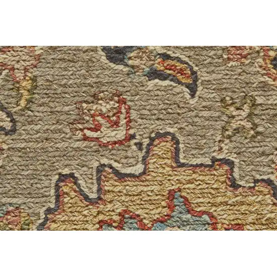 Red Taupe and Gold Wool Oriental Hand Knotted Area Rug Photo 6