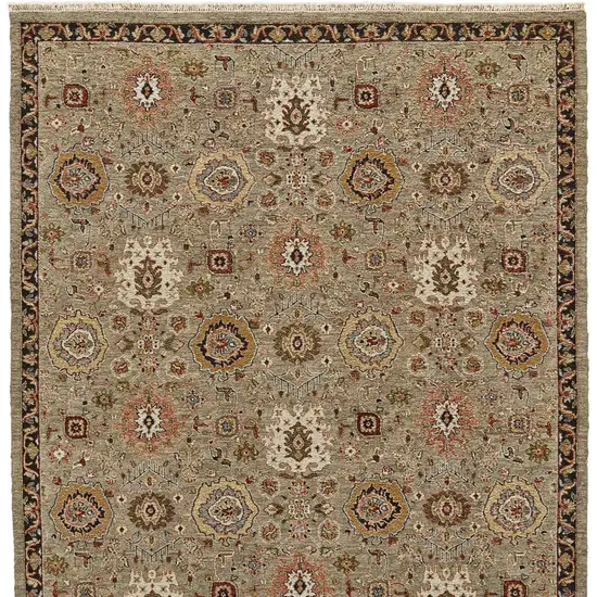 Red Taupe and Gold Wool Oriental Hand Knotted Area Rug Photo 5