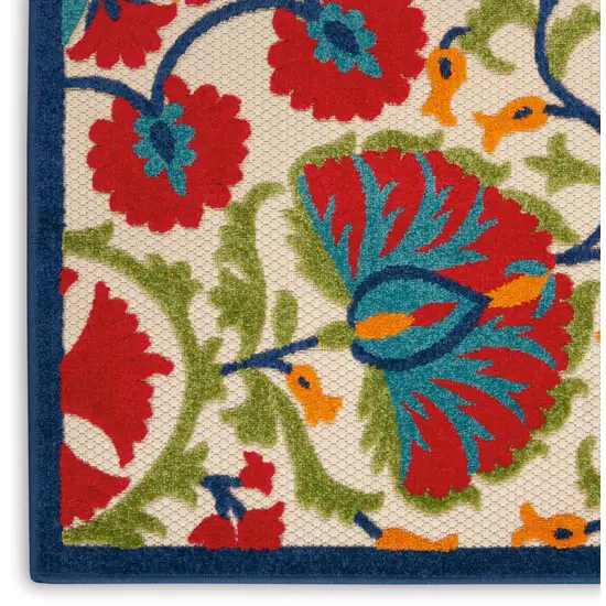 Red And Ivory Indoor Outdoor Area Rug Photo 5