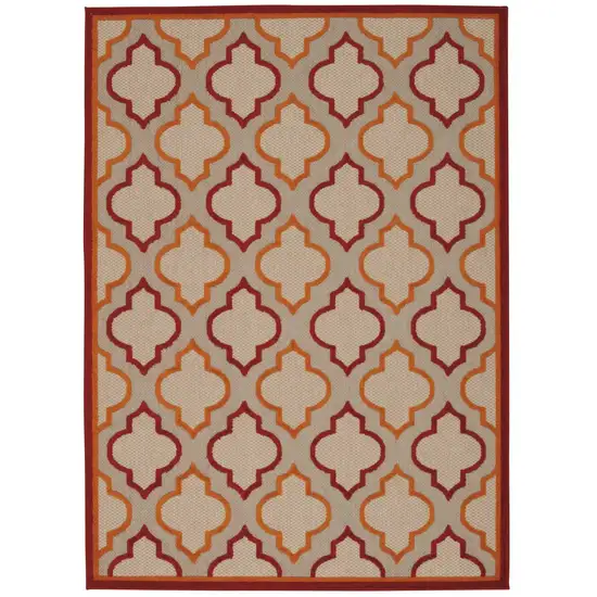 Red And Ivory Indoor Outdoor Area Rug Photo 5