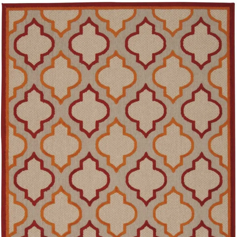Red Trellis Indoor Outdoor Area Rug Photo 2
