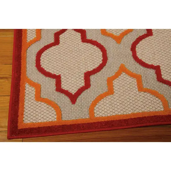 Red And Ivory Indoor Outdoor Area Rug Photo 7