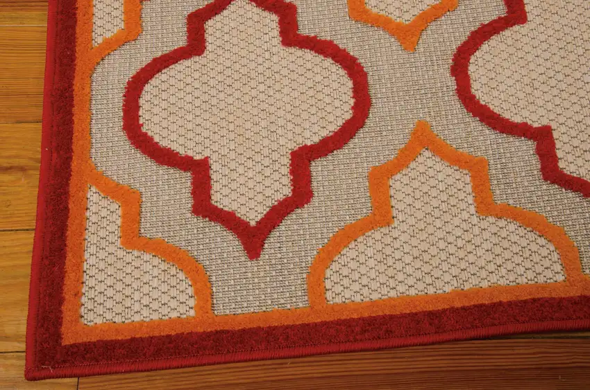 Red And Ivory Indoor Outdoor Area Rug Photo 7