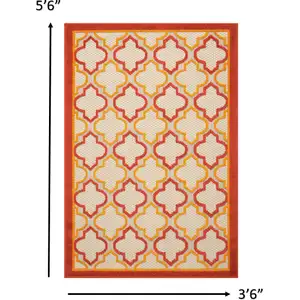 Photo of Red Trellis Indoor Outdoor Area Rug