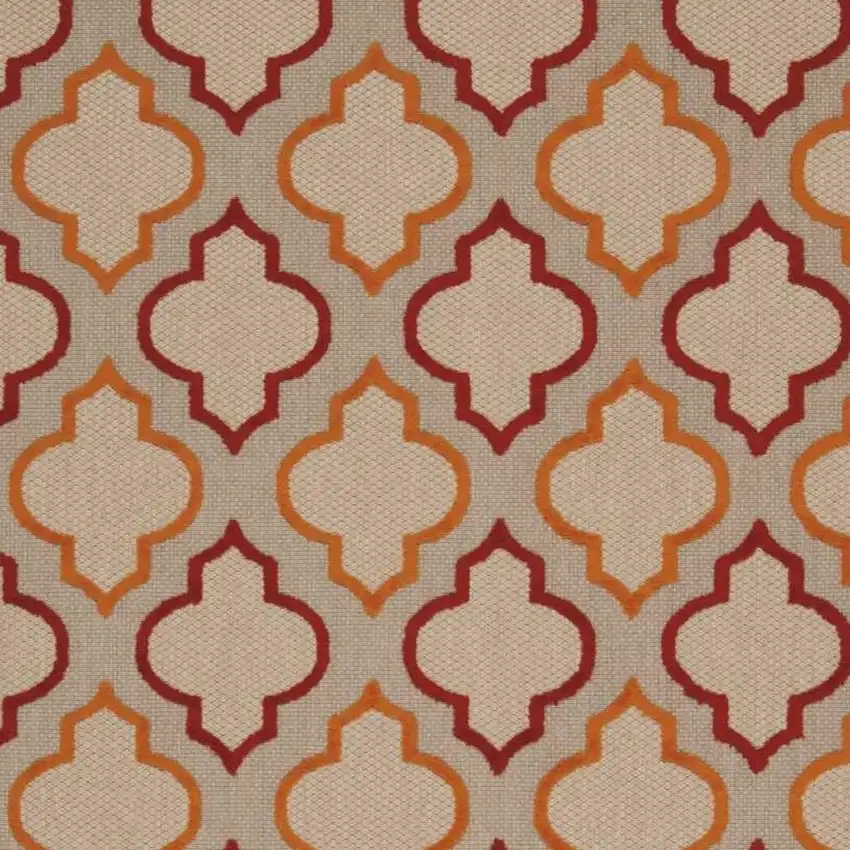 Red And Ivory Indoor Outdoor Area Rug Photo 3