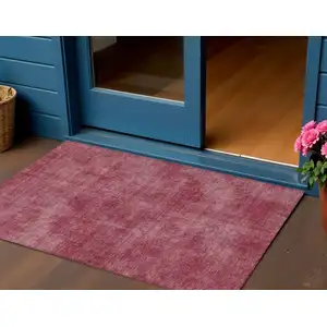 Photo of Red Washable Indoor Outdoor Area Rug