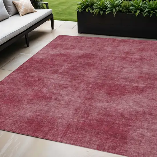 Red Washable Indoor Outdoor Area Rug Photo 1