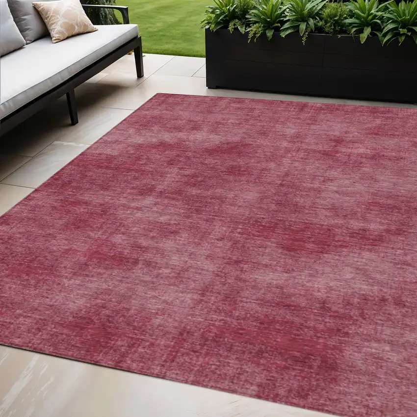 Red Washable Indoor Outdoor Area Rug Photo 1