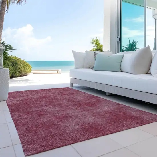 Red Washable Indoor Outdoor Area Rug Photo 9