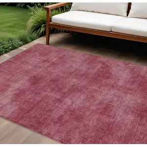 Photo of Red Washable Indoor Outdoor Area Rug