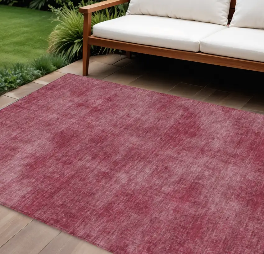 Red Washable Indoor Outdoor Area Rug Photo 1