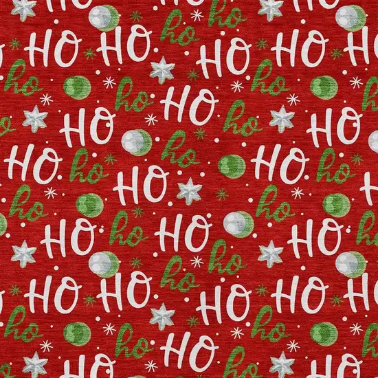 Red White And Green Polka Dot Washable Indoor Outdoor Area Rug Photo 3