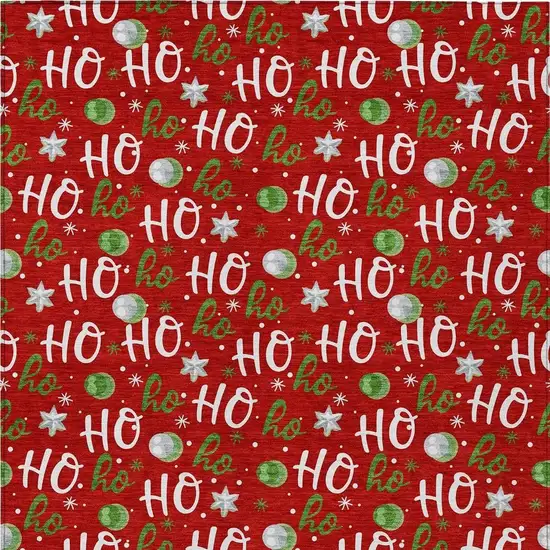 Red White And Green Polka Dot Washable Indoor Outdoor Area Rug Photo 4