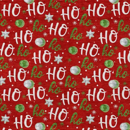 Red White And Green Polka Dot Washable Indoor Outdoor Area Rug Photo 3