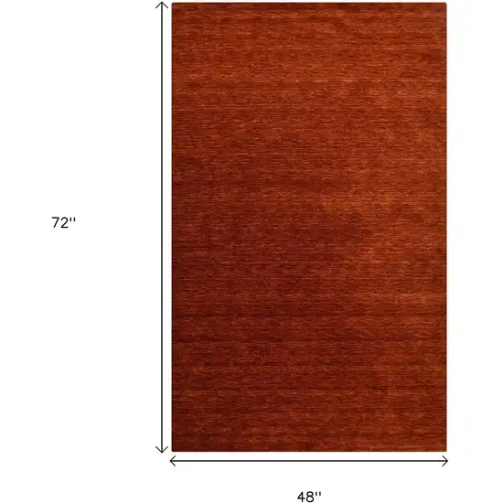 Red Wool Hand Woven Area Rug Photo 3