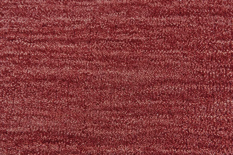 Red Wool Hand Woven Stain Resistant Area Rug Photo 5
